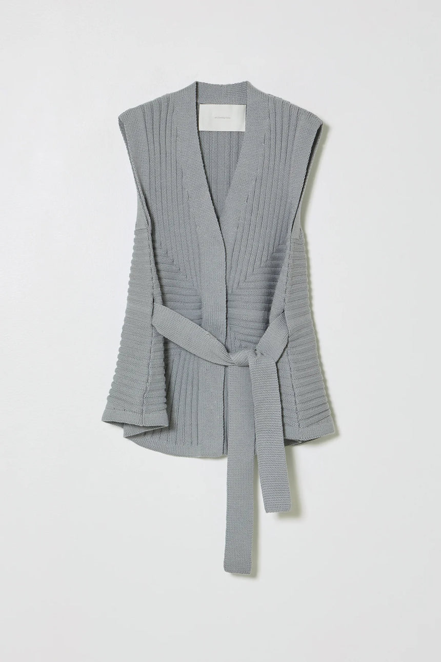 Sleeveless Cardigan in Cool Grey