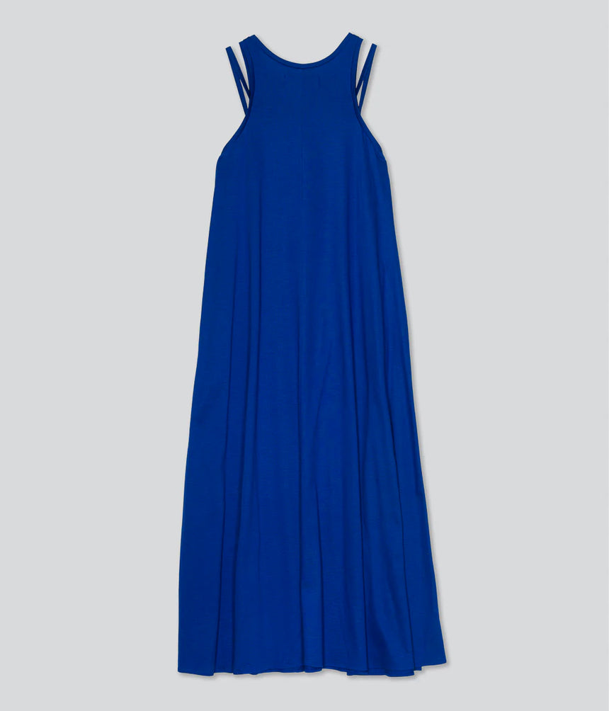Double Strap Jersey Dress in Blue